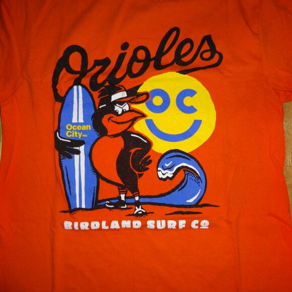 MLB Baltimore Orioles OC Ocean City Birdland Surf Co SGA Sz Med T Shirt Baseball - Picture 2 of 4